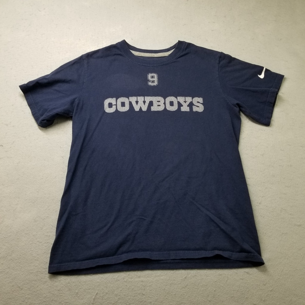 Dallas Cowboys T-Shirt Boys Size L Blue Tony Romo #9 Short Sleeve NFL